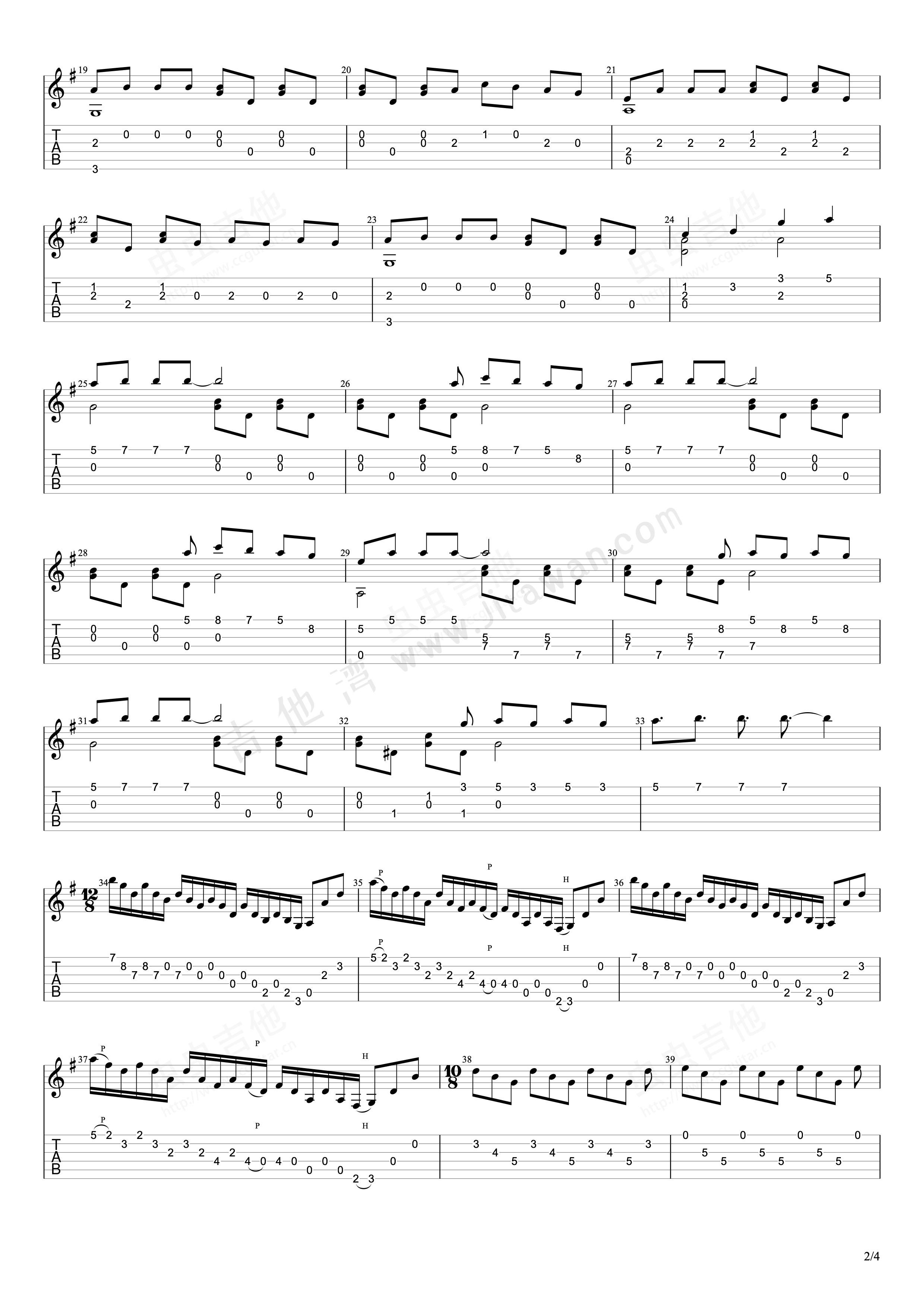 童年的回忆吉他谱原版G调指弹 - Richard Clayderman - 悠扬伤感琴织童真情 | 吉他湾