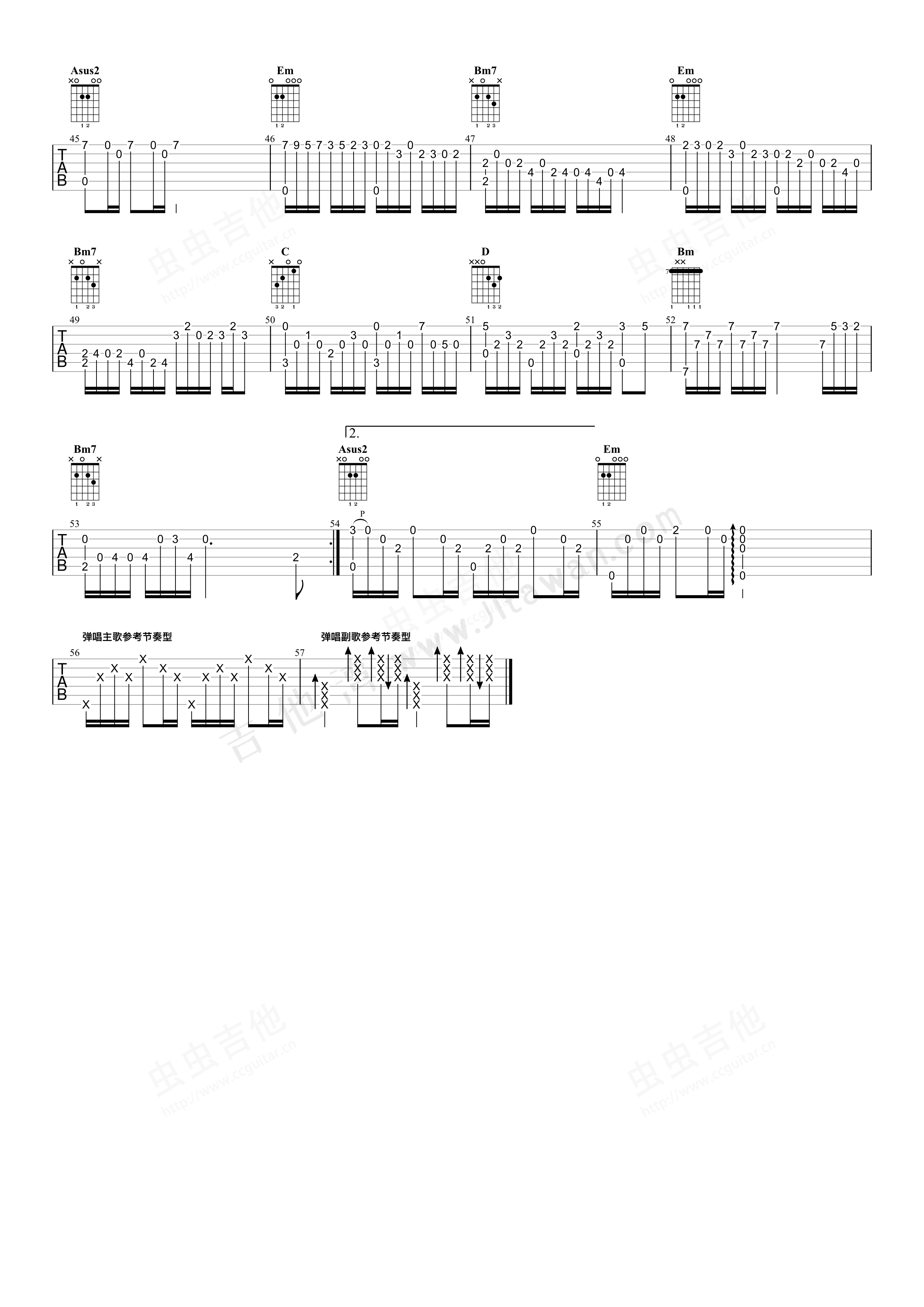 默吉他谱 G调精华版 - 那英 - 第(2)页 - 多谱网